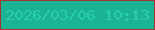 文字の大きさ：1、枠の色：a63331、背景の色：1ab494、文字の色：27d0ab 無料ブログパーツのブログ時計