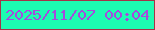 文字の大きさ：5、枠の色：a63347、背景の色：1dfcb1、文字の色：a64add 無料ブログパーツのブログ時計