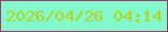 文字の大きさ：3、枠の色：a63570、背景の色：84f8cd、文字の色：b2d519 無料ブログパーツのブログ時計