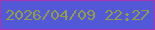 文字の大きさ：4、枠の色：a635af、背景の色：5258d6、文字の色：929c48 無料ブログパーツのブログ時計