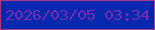 文字の大きさ：4、枠の色：a63e8c、背景の色：0527ae、文字の色：7d2cb4 無料ブログパーツのブログ時計