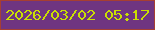 文字の大きさ：3、枠の色：a63f32、背景の色：6f3581、文字の色：cadf02 無料ブログパーツのブログ時計
