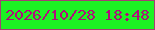 文字の大きさ：3、枠の色：a63f73、背景の色：1df323、文字の色：b00c7b 無料ブログパーツのブログ時計