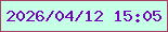 文字の大きさ：1、枠の色：a64065、背景の色：c4ffe6、文字の色：7403bc 無料ブログパーツのブログ時計
