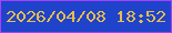 文字の大きさ：5、枠の色：a641fb、背景の色：1f43ca、文字の色：e6bc4d 無料ブログパーツのブログ時計