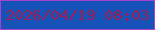 文字の大きさ：4、枠の色：a642ce、背景の色：1752b9、文字の色：981e56 無料ブログパーツのブログ時計