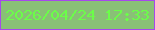 文字の大きさ：4、枠の色：a648eb、背景の色：89c076、文字の色：6bfd49 無料ブログパーツのブログ時計