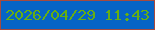 文字の大きさ：4、枠の色：a64a3e、背景の色：0664c5、文字の色：66ae13 無料ブログパーツのブログ時計