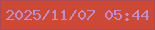 文字の大きさ：2、枠の色：a64a5e、背景の色：cc4936、文字の色：be8dca 無料ブログパーツのブログ時計