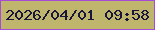 文字の大きさ：3、枠の色：a64ad8、背景の色：bfb56d、文字の色：19163c 無料ブログパーツのブログ時計