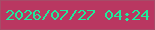 文字の大きさ：2、枠の色：a64c68、背景の色：b93761、文字の色：1eeb9b 無料ブログパーツのブログ時計
