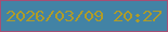 文字の大きさ：4、枠の色：a64f74、背景の色：4283a5、文字の色：af9c29 無料ブログパーツのブログ時計