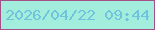 文字の大きさ：2、枠の色：a65089、背景の色：a3eddd、文字の色：70c3dd 無料ブログパーツのブログ時計