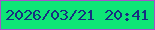 文字の大きさ：3、枠の色：a651ca、背景の色：0ee576、文字の色：162f81 無料ブログパーツのブログ時計