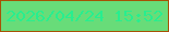 文字の大きさ：5、枠の色：a65205、背景の色：68dc79、文字の色：28ee8f 無料ブログパーツのブログ時計