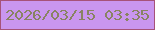 文字の大きさ：4、枠の色：a65279、背景の色：c996ef、文字の色：898362 無料ブログパーツのブログ時計