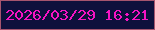 文字の大きさ：5、枠の色：a6546e、背景の色：0e103c、文字の色：f714c3 無料ブログパーツのブログ時計