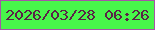 文字の大きさ：3、枠の色：a654a7、背景の色：48f64a、文字の色：5a2347 無料ブログパーツのブログ時計