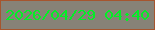 文字の大きさ：4、枠の色：a6552e、背景の色：878277、文字の色：03ef26 無料ブログパーツのブログ時計