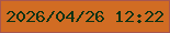 文字の大きさ：4、枠の色：a65650、背景の色：d16c23、文字の色：0e3214 無料ブログパーツのブログ時計