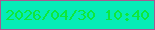 文字の大きさ：5、枠の色：a65991、背景の色：05ecb7、文字の色：0de83b 無料ブログパーツのブログ時計