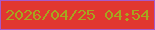 文字の大きさ：1、枠の色：a659c8、背景の色：e1372f、文字の色：a6a51f 無料ブログパーツのブログ時計