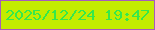 文字の大きさ：1、枠の色：a65cbc、背景の色：c3ec00、文字の色：35e84b 無料ブログパーツのブログ時計