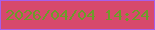 文字の大きさ：2、枠の色：a65eeb、背景の色：d7496c、文字の色：6d9b2a 無料ブログパーツのブログ時計