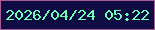 文字の大きさ：2、枠の色：a65f95、背景の色：0f0c44、文字の色：70feb2 無料ブログパーツのブログ時計