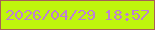 文字の大きさ：5、枠の色：a66155、背景の色：bff50d、文字の色：be7fd2 無料ブログパーツのブログ時計