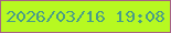 文字の大きさ：2、枠の色：a66384、背景の色：b7f921、文字の色：4a9d87 無料ブログパーツのブログ時計
