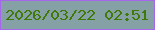 文字の大きさ：2、枠の色：a668ea、背景の色：86a1a5、文字の色：3f7a09 無料ブログパーツのブログ時計