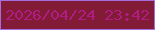 文字の大きさ：4、枠の色：a66dde、背景の色：811b36、文字の色：b01c84 無料ブログパーツのブログ時計