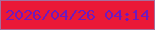 文字の大きさ：1、枠の色：a66e9c、背景の色：ea1837、文字の色：7019bd 無料ブログパーツのブログ時計