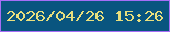 文字の大きさ：4、枠の色：a66ef6、背景の色：09557f、文字の色：e8df7e 無料ブログパーツのブログ時計