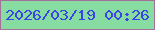 文字の大きさ：3、枠の色：a66f9a、背景の色：87dca1、文字の色：3b44e7 無料ブログパーツのブログ時計