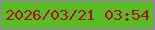 文字の大きさ：5、枠の色：a66fd5、背景の色：5abb25、文字の色：a61618 無料ブログパーツのブログ時計