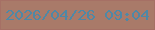 文字の大きさ：1、枠の色：a67065、背景の色：a97a69、文字の色：4e88a6 無料ブログパーツのブログ時計