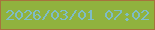 文字の大きさ：4、枠の色：a6733d、背景の色：90b23e、文字の色：7ebcc6 無料ブログパーツのブログ時計
