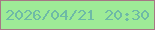 文字の大きさ：4、枠の色：a67785、背景の色：9eeb97、文字の色：6ebaa6 無料ブログパーツのブログ時計