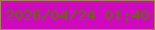 文字の大きさ：4、枠の色：a68058、背景の色：cf09bd、文字の色：656a08 無料ブログパーツのブログ時計
