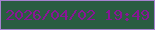 文字の大きさ：4、枠の色：a682d0、背景の色：2a5d41、文字の色：891596 無料ブログパーツのブログ時計