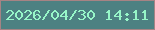 文字の大きさ：1、枠の色：a68384、背景の色：4c8182、文字の色：97f6c8 無料ブログパーツのブログ時計