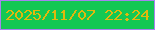 文字の大きさ：1、枠の色：a683ef、背景の色：13c853、文字の色：e1b80d 無料ブログパーツのブログ時計