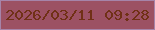 文字の大きさ：3、枠の色：a684a9、背景の色：9c5163、文字の色：703016 無料ブログパーツのブログ時計