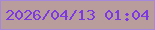 文字の大きさ：1、枠の色：a688da、背景の色：b99c9c、文字の色：7c39e2 無料ブログパーツのブログ時計
