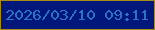 文字の大きさ：4、枠の色：a68c12、背景の色：02177a、文字の色：2e72c8 無料ブログパーツのブログ時計