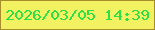 文字の大きさ：1、枠の色：a68e2a、背景の色：f1f161、文字の色：2ae146 無料ブログパーツのブログ時計