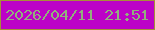 文字の大きさ：3、枠の色：a68e39、背景の色：bc02c7、文字の色：91b17c 無料ブログパーツのブログ時計