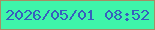 文字の大きさ：3、枠の色：a68e64、背景の色：3ff5aa、文字の色：375ebe 無料ブログパーツのブログ時計